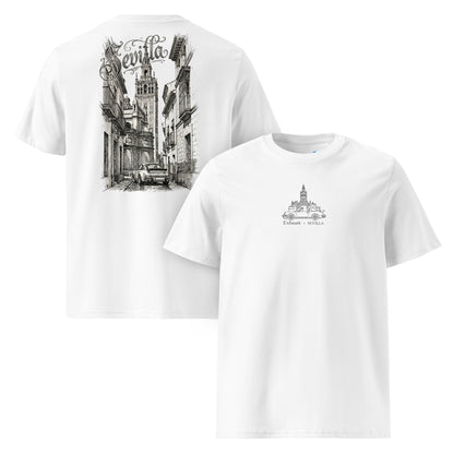 Camiseta Sevilla city con un porsche 911