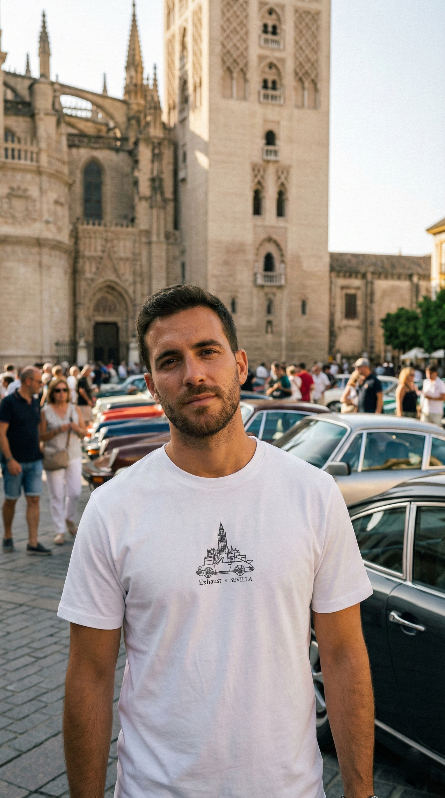 Modelo con camiseta de Sevilla city