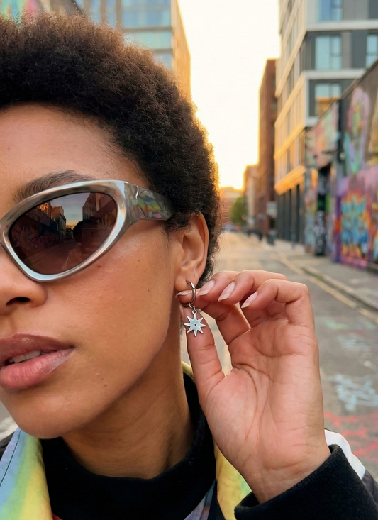 Pendiente Rayo y Estrella