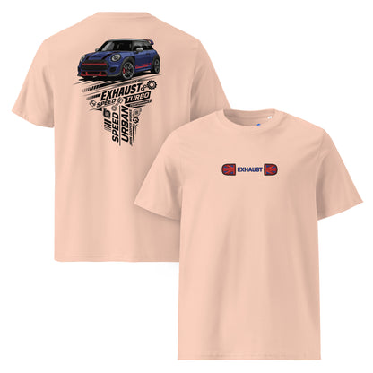 Camiseta MINI John Cooper Works GP 306 CV melocotón fraiche peche algodón orgánico unisex