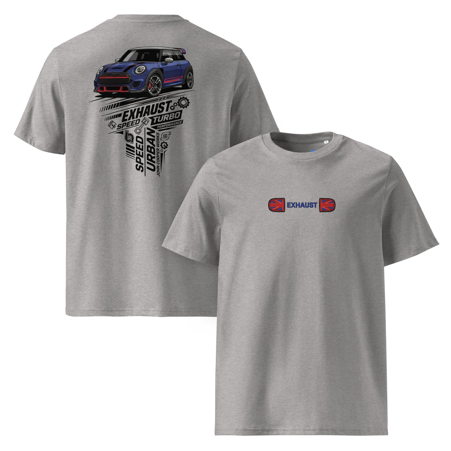 Camiseta MINI John Cooper Works GP 306 CV gris heather algodón orgánico motorsport británico