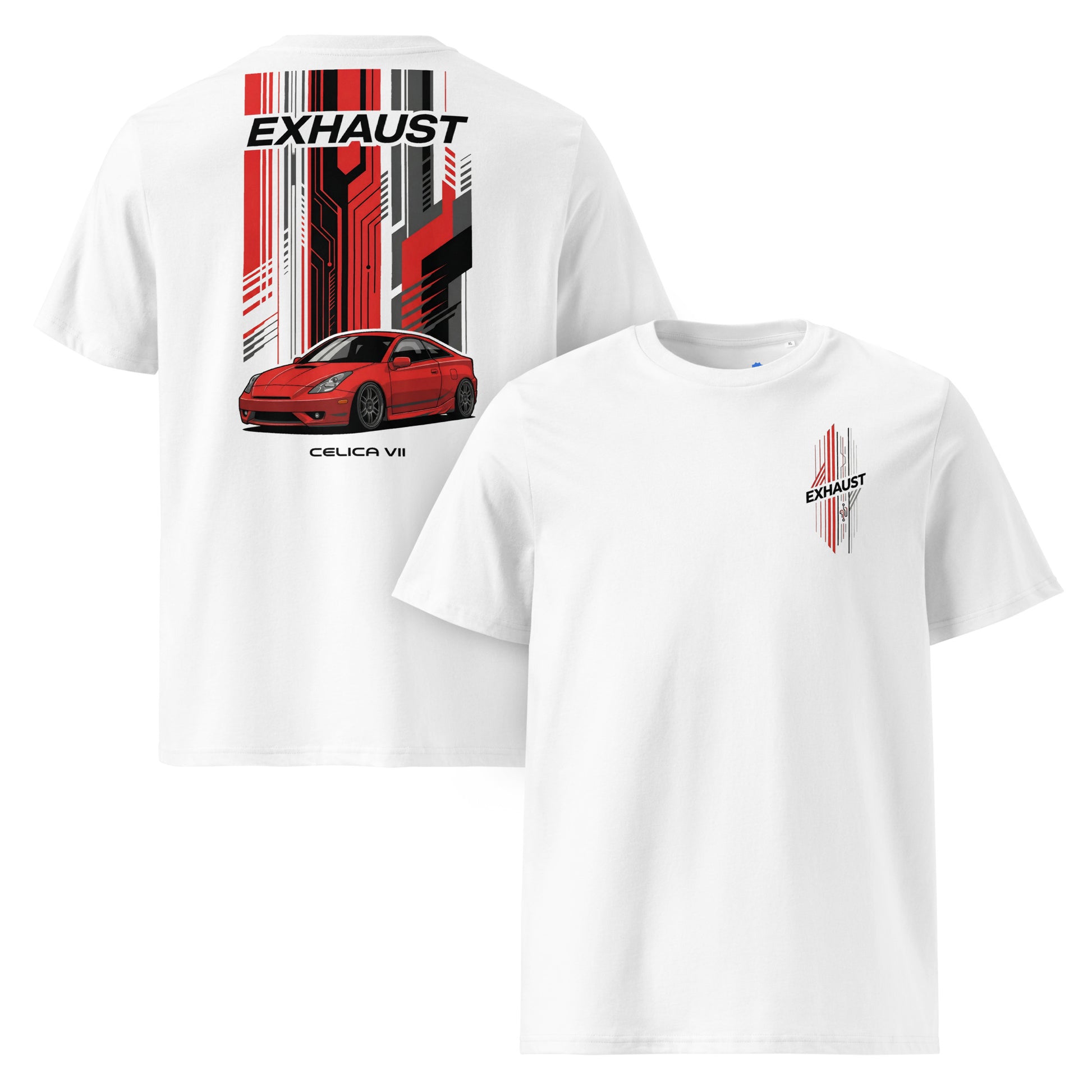 Camiseta Toyota Celica blanca algodón orgánico deportiva JDM japonés rally premium