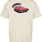 Clásica camiseta de color White/Sand extra larga, con la imagen de un Pontiac GTO en color (Rojo) impreso en la parte trasera. Llamarás la atención sin duda.