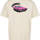 Clásica camiseta de color White/Sand extra larga, con la imagen de un Pontiac GTO en color (rosa) impreso en la parte trasera. Llamarás la atención sin duda.
