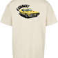 Clásica camiseta de color White/Sand extra larga, con la imagen de un Pontiac GTO en color (amarillo) impreso en la parte trasera. Llamarás la atención sin duda.